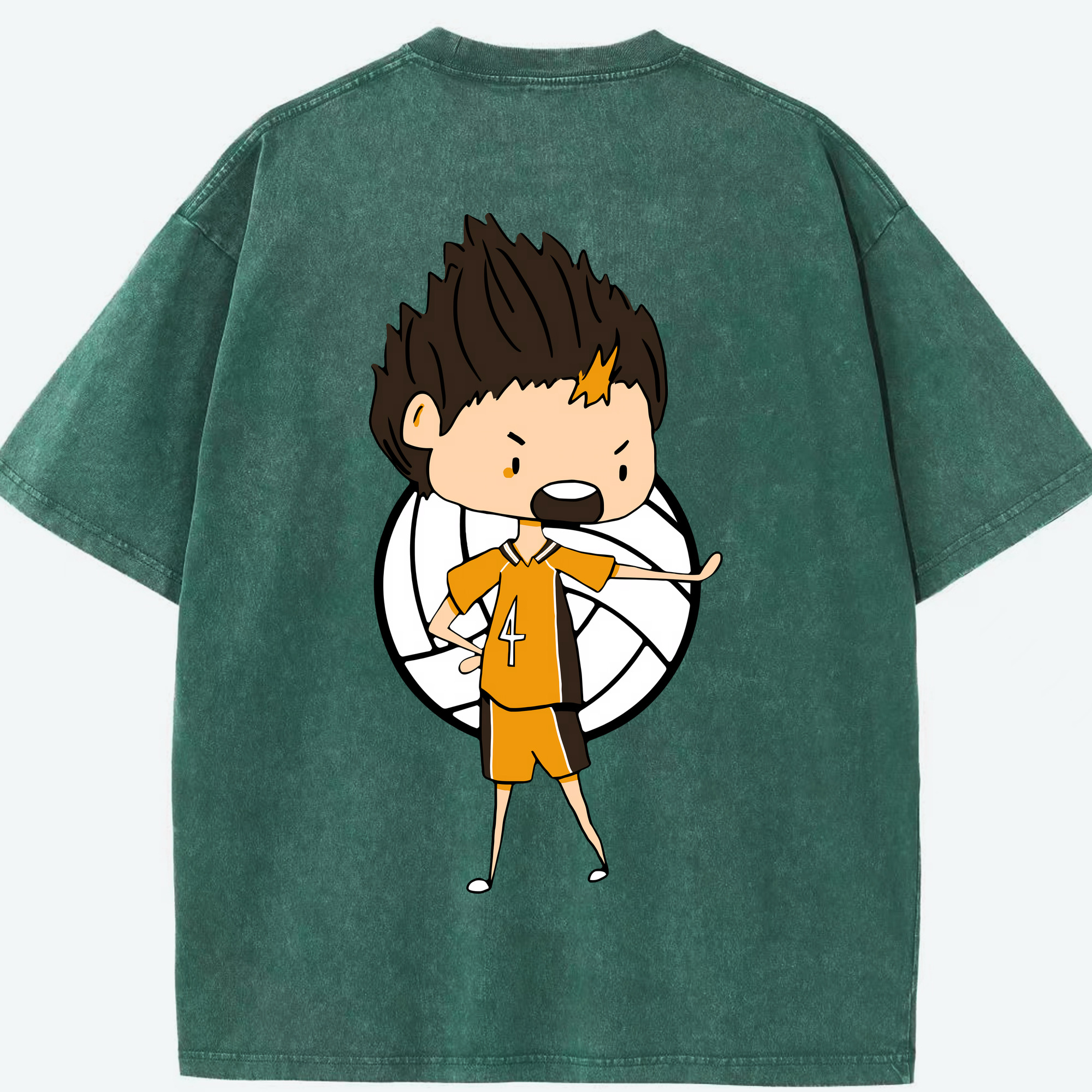 （画像用） ハイキュー!! Haikyu!! 綿100% ヴィンテージ風 半袖Tシャツ（背面プリント）